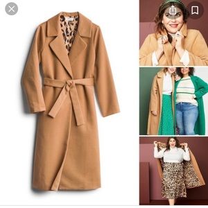 Katie Sturino stitch fix brown colten structured long trench coat. Size Large